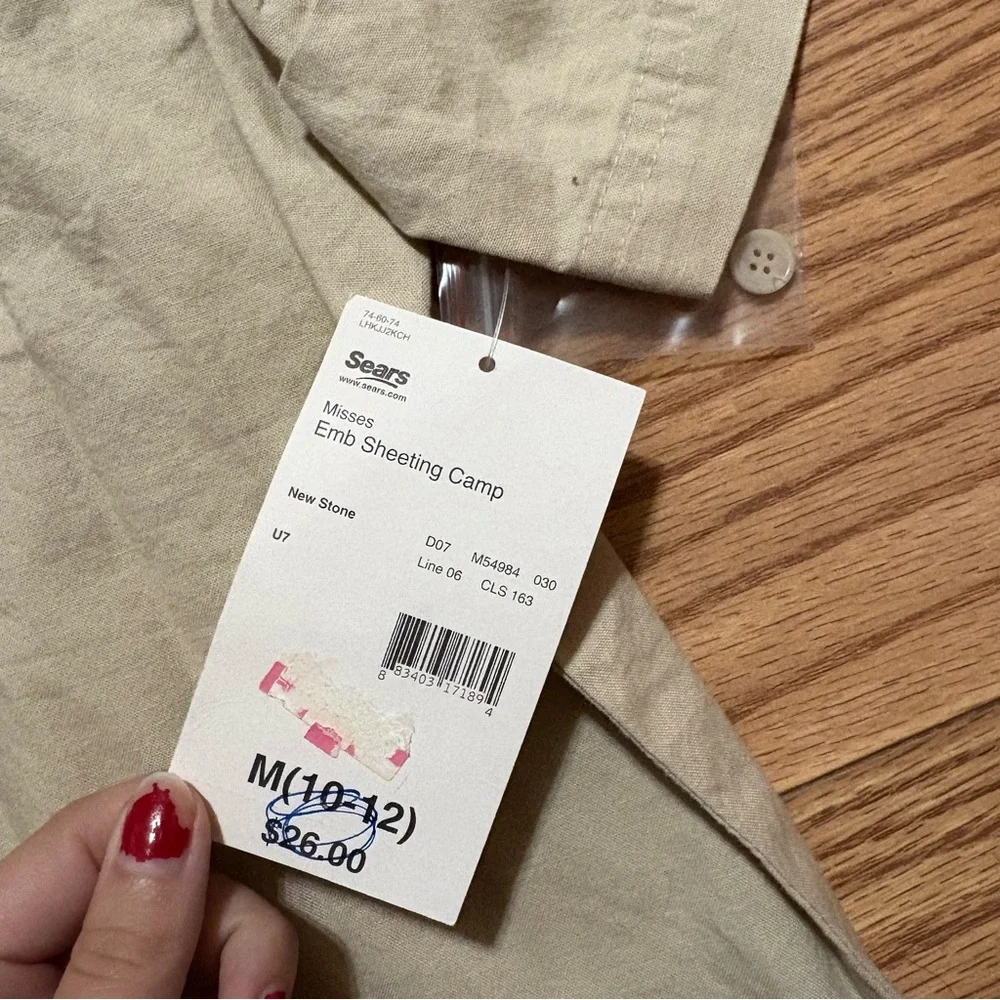 NEW NWT Classic Elements Button Front Embroidered Shirt Medium Gorpcore Vintage - Picture 3 of 8